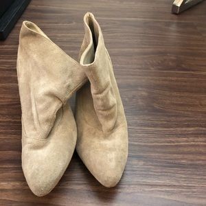 Tan suede booties
